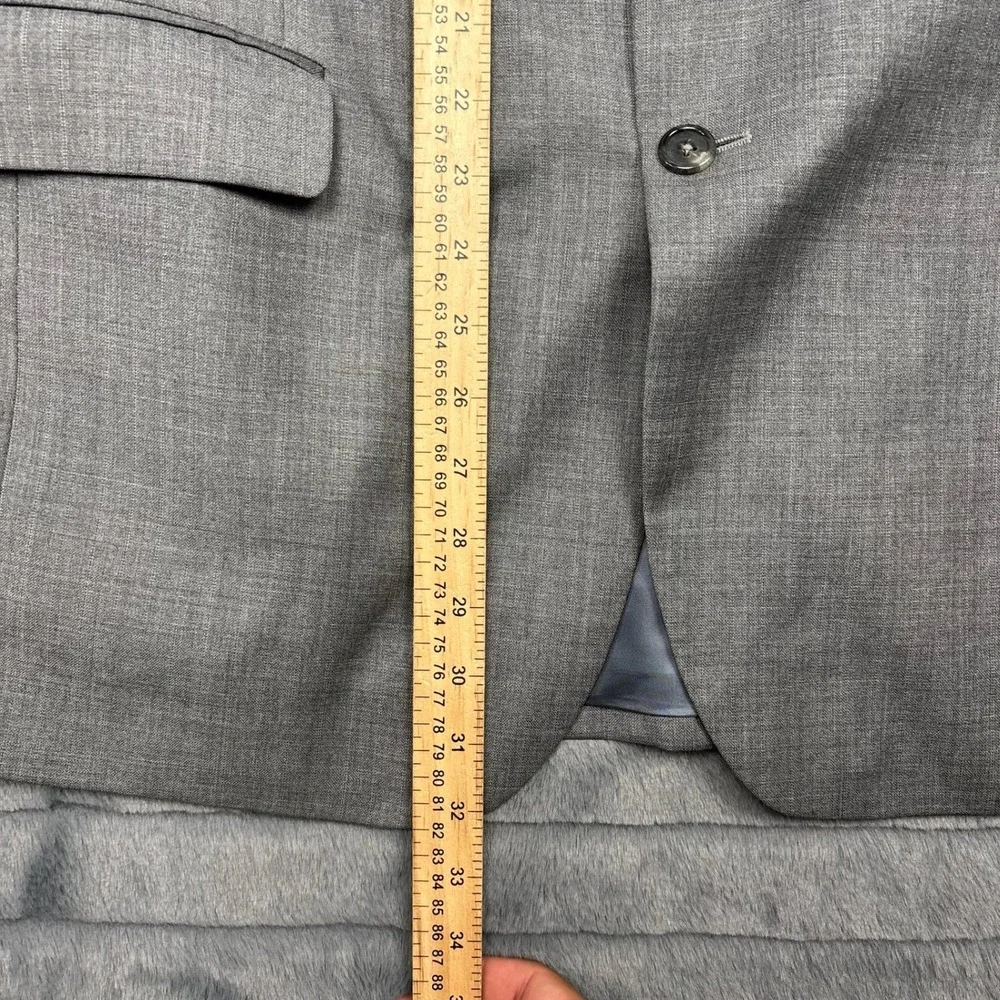Jos A Bank Signature Collection Grey Wool Glen Check Blazer Sport Coat 43 Long